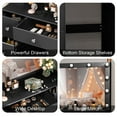 thumbnail image 6 of Ciumeeo Vanity Desk with Lights and Mirror, Hollywood Style Large Lighted Mirror, Makeup Vanity Table with 7 Drawers for Girls, Black, 6 of 10