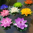 thumbnail image 2 of Artificial Floating Water Lily EVA Lotus Flower Pond Decor - 7"/18cm Purple Blue, 2 of 7