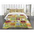 thumbnail image 3 of Ambesonne Music Quilted Bedspread Set 3 Pcs, Audio Casette Tape, King Size, Multicolor, 3 of 5