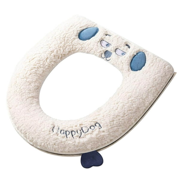 RKSTN Bathroom Soft Thicker Seat Cover, Warmer Cloth Toilet Seat Stretchable Washable Covers Pads