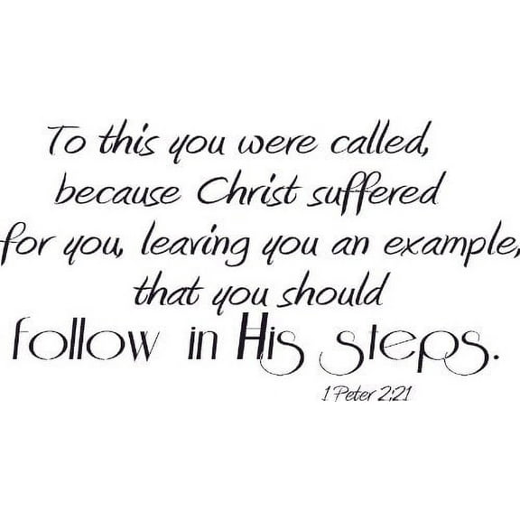 1 Peter 2:21, Bible Verse Vinyl Wall Decal by Scripture Wall Art, 11"x22" Black, Christian