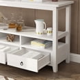thumbnail image 4 of Tall Entryway Table with Bottom Shelf, SEGMART Entryway Sofa Table with 4 Drawers, Accent Buffet Sideboard Desk Table with Solid Wood Frame, 144lbs, Ivory White, SS1209, 4 of 7
