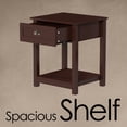 thumbnail image 2 of Lavish Home 23-inch Classic Wooden End Table with Storage Drawer and Shelf (Brown), 2 of 7