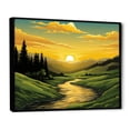 thumbnail image 3 of Designart "Bold and Colorful Farm Life II" Oversized Landscapes Framed Wall Art - Traditional Green Meadow Entryway Framed Wall Art Print, 3 of 7
