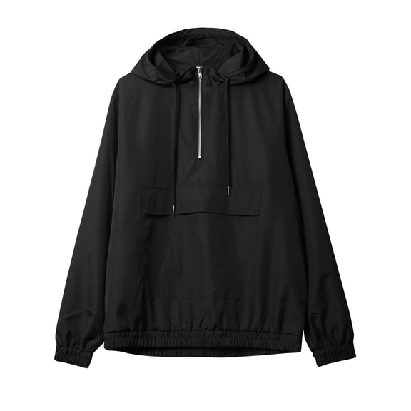 Ma Croix Mens Half Zip Windbreaker Anorak Jacket Hooded Pullover