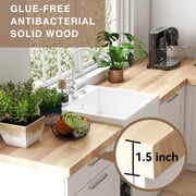 Unfinished Birch Butcher Block Countertop Solid Wood Table Top for DIY Kitchen, Island, Desk, Washer Dryer & Workbench, 1.5 Thick, 25 Width