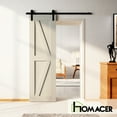 thumbnail image 2 of Homacer 5-in-1 Design 20'' W x 80'' H x 1-3/8'' D Solid Wood Barn Door, Finished and Unassembled, with Pre-drilled Holes for Easy Assemble and Pre-routed Groove, Interior Only (Tinsmith Gray), 2 of 7