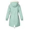 thumbnail image 5 of LEBONYARD Women's Fashion Drawstring Plush Hooded Zipper Coat Casual Long Sleeve Solid Colored Windproof Warm Loose Fit Pocket Ladies Outerwear Coat, 5 of 7