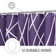 thumbnail image 6 of Abstract Striped Shower Curtain, Modern Minimalist Waterproof Fabric Shower Curtain Set with Hooks 72" x 72" - Purple White, 6 of 6