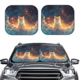 thumbnail image 2 of Windshield Sun Shade, Starry Sky Constellation Cat Foldable Car Sun Shade Windshield for Front, 2 Pieces, 2 of 7