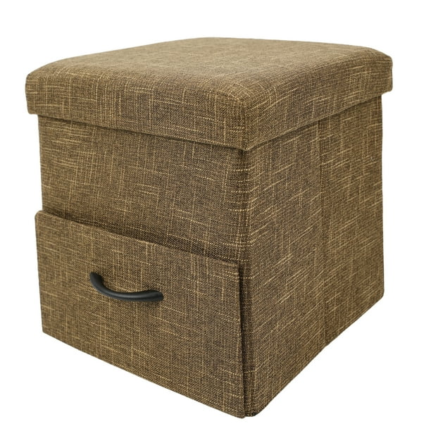 Babion 15 Inch Storage Ottoman Cube, Folding Square Storage Ottoman
