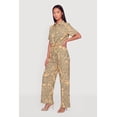 thumbnail image 2 of Women's Tropical Leaf Print Crepe Knit Wide Leg Pants, 2 of 4