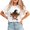 2-White, variant on Womens American July 4th Patriotic Print T Shirts Eagle & Flag Design Graphic Tees Short Sleeve Casual Tops for Daily Outfits Black,S