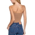 thumbnail image 3 of FashionMille Women Stretch Bandeau Jersey Tube Bodysuit Strapless Top, 3 of 5