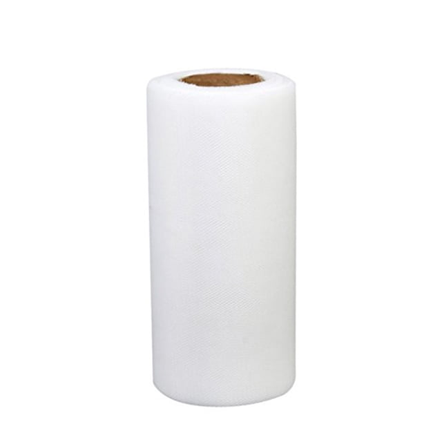 PTOOTP 1 rollo de tul de 22 m x 15 cm para decoración de banquetes, bodas y manualidades (blanco)