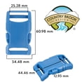 thumbnail image 2 of 10 - 1 inch Blue Contoured Side Release Plastic Buckles YKK, 2 of 5