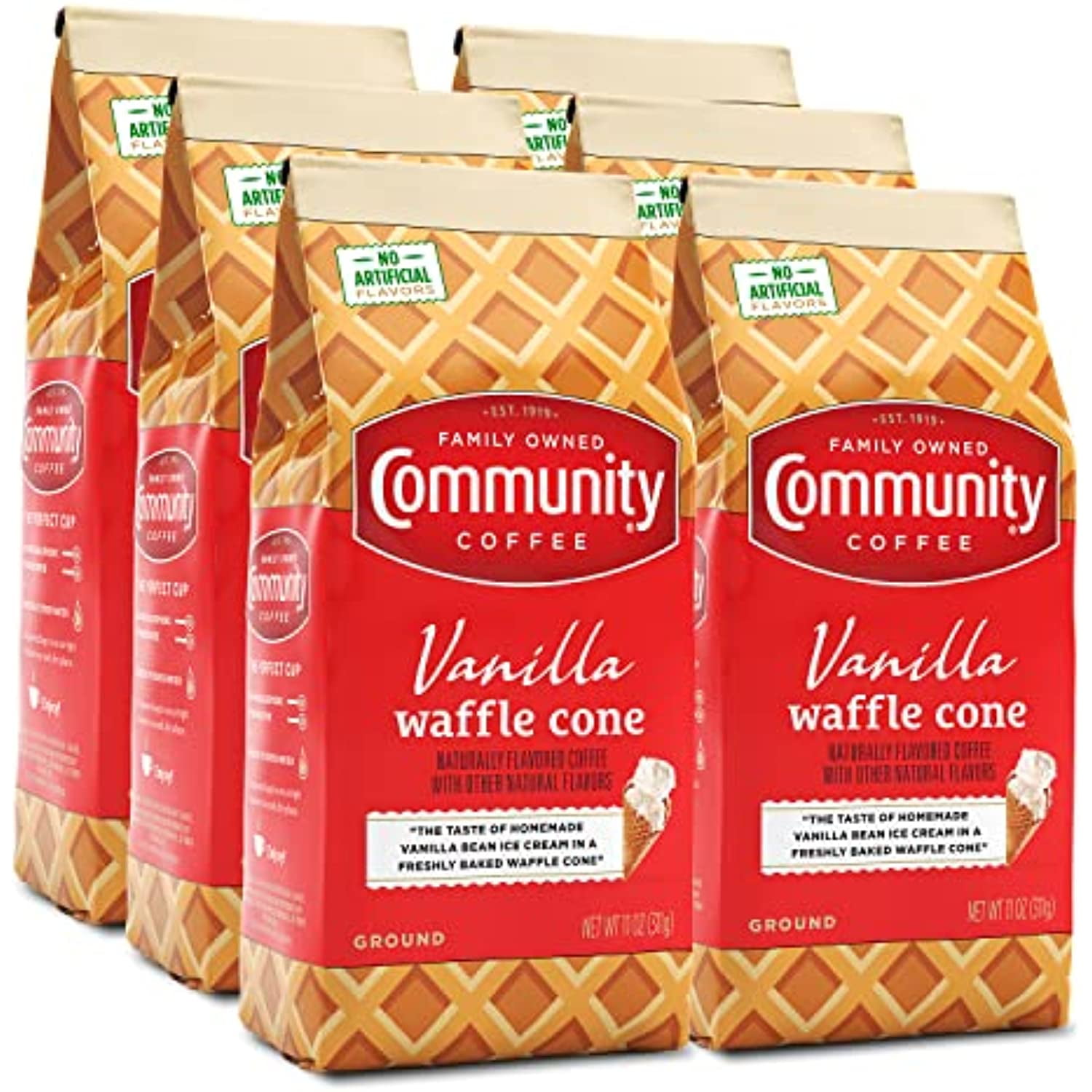 Community Coffee Vanilla Waffle Cone 66 Ounces, Ice Cream Flavored ...