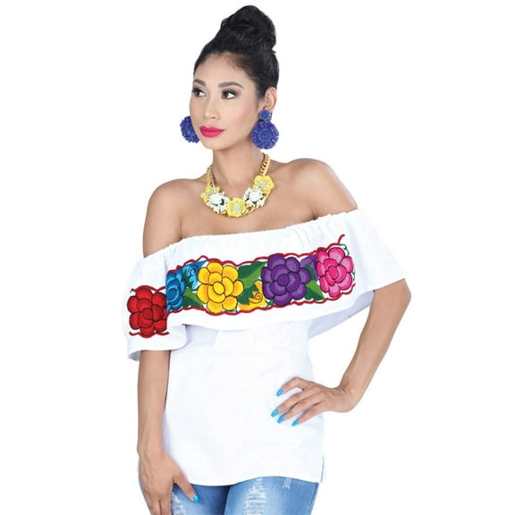 Artisanal Embroidered Blouse 100% Cotton White 601436