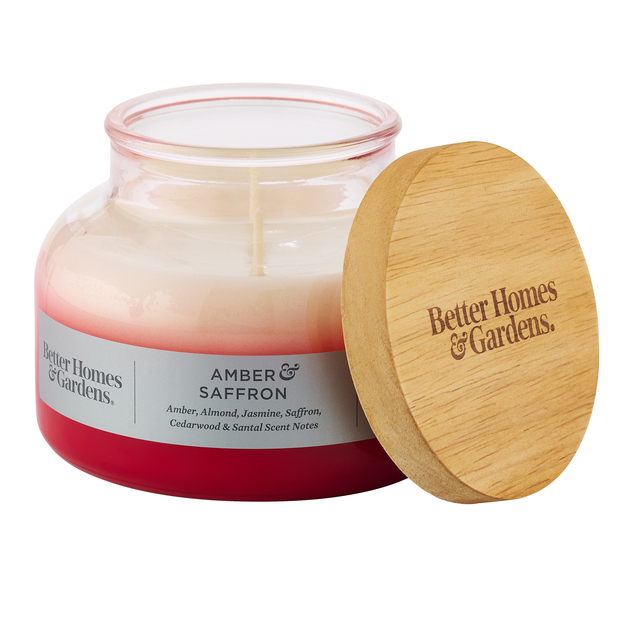 (4 pack) Better Homes & Gardens Amber & Saffron Scented 2-Wick 18oz Ombre Bell Jar Candle
