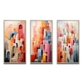 thumbnail image 2 of Designart "Constructed Horizons in Constructivism X" Abstract Framed Wall Art Set Of 3 - Orange Constructivism Frame Gallery Wall Set For Home Decor, 2 of 7