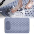 thumbnail image 1 of SuChun Kitchen Rug Foot Scrubber Shower Mat With Pumice Feet Scrub Stone Bathtub Mat With Antislip Suction Cups And Drain Holes Non Slip Bath Mat With A Pumice Stone For Feet Massage Gray, 1 of 9