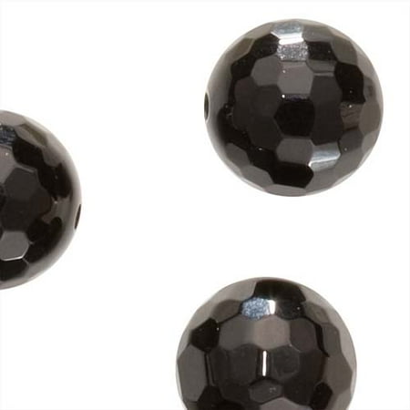 - Black Onyx 10mm Faceted Round Beads / (12 Beads)