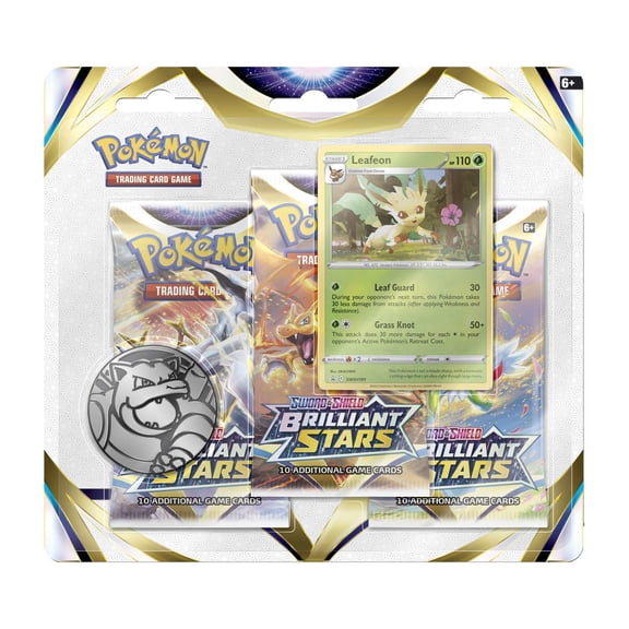 Pokémon Trading Card Games SAS9 Brilliant Stars 3 Pack Blister - Leafeon