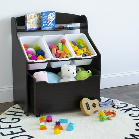 Humble Crew 3-Tier Toddler Storage Unit with Rollout Toy Box