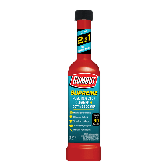 Gumout Supreme 510233 Fuel Injector Cleaner, Octane Booster, Maximizes Performance, Cleans and Protects and Stops Knocks & Pings - 10 fl oz