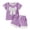 ZB-Purple, variant on Zanarzt Newborn Baby Girl Clothes Summer Girls Short Sleeve Top Shorts Suit Comfortable Fashion Cartoon Fruit Plaid Print Children Two Piece Suit Green,18-24 Months
