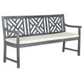 thumbnail image 3 of Safavieh Bradbury Outdoor Modern 3 Seat Garden Bench with Cushion, 3 of 7