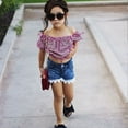 thumbnail image 4 of Hauts à Rayures pour Filles, Blouse en Dentelle, Shorts en Denim, 4 of 5