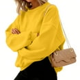 thumbnail image 6 of Xyxonk Womens Sweatshirt Dressy Casual Drop Shoulder Pullover Tops Fall Crew Neck Long Sleeve Street Hoodies with Pocket Solid Color Outfits,Yellow L, 6 of 6