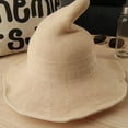 thumbnail image 2 of YWDJ Bucket Hats Fashion Witch Pointed Basin Bucket Hat Halloween Cotton Knitting Hats For Women Beige, 2 of 2