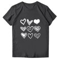 thumbnail image 5 of Fvwitlyh Chemise Cœur Femme Décontractée Imprimé Tournesol Manches Courtes Col Rond T-Shirt Ample Blouse Hauts Gris Foncé,m, 5 of 5