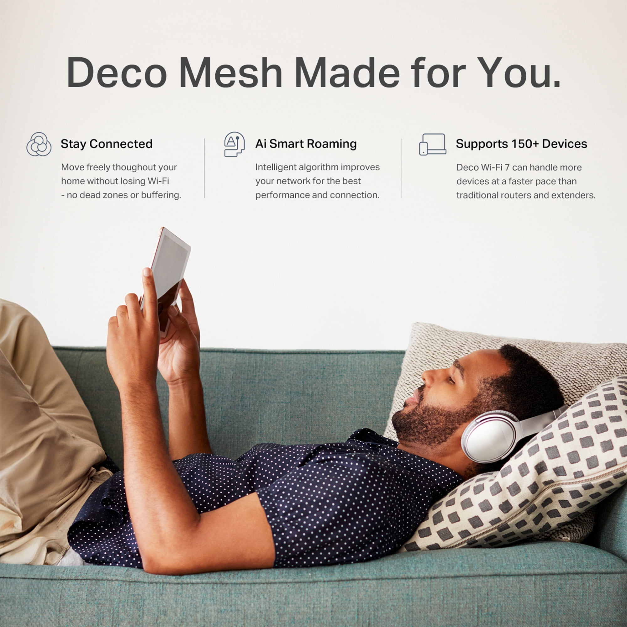 TP-Link Deco BE3600 Next-Generation AI-Driven Dual Band Wi-Fi 7 Home Mesh Router System, 2-Pack - Covers up to 4,500 Sq Ft, Replaces Wi-Fi Router and Extender