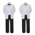 thumbnail image 2 of 5-7pc Formal Black White Suit Set Mustard Bow Necktie Vest Boy Baby Sm-20 Teen, 2 of 3