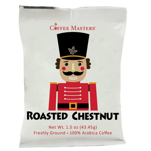 Coffee Masters Roasted Chestnut Christmas Perfect Potfuls 1.5 oz Ground Coffee Packets (24 Pack)