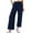 Navy, variant on Diufon Trendy Pleated Lounge Pants for Women Button Down Solid Color Wide Leg Pants Trousers with Pockets