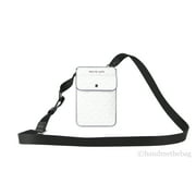 Michael Kors Accessories Signature PVC Slim Phone Case Crossbody Bag (Bright White Signature)