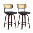 thumbnail image 7 of Ktaxon Mid-Century Modern Bar Stools Set of 2, Swivel Barstools 26" Counter Height with Padded Seat, Footrest & Backrest, Breakfast Kitchen Stools for Dining Room, Cafe, Bar Counter, Black, 7 of 7