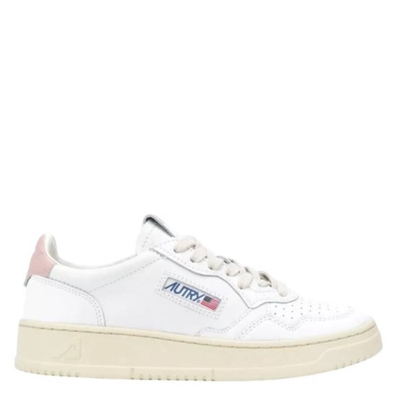 Autry Female Medalist' White Low Top Sneakers With Contrasting Heel Tab In Leather White Sizes IT 34-50 2/3