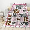thumbnail image 2 of Cow Throw Blanket Super Soft Flannel Blanket Home Decor,Plush Fuzzy Cozy Bed Quilt Blanket for Couch Bed Sofa All Season,50"x60"-Teens/Travel Size, 2 of 6