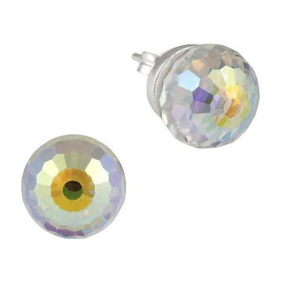 Sterling Silver Swarovski Elements Round Stud Earrings