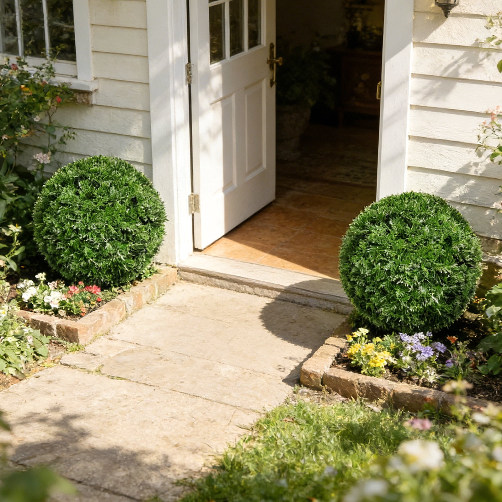 Moss Ball Decor Green Topiary Artificial Greenery Outdoor Decor Plant Decor Topiary Ball 20" Artificial Moss Ball Topiary for Home Decor Garden and Outdoor Spaces