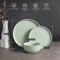 thumbnail image 5 of Vesteel 18-Piece Dinnerware Set, Ceramic Plates and Bowls Set for 6, Speckled Stoneware Dishes Set for Family, Microwave & Dishwasher Safe - Light Green, 5 of 10