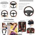 thumbnail image 5 of HUISEFOR Rose Skull Car Seat Covers Full Set for Women Men Breathable 15 Pieces Set with Car Steering Wheel Cover, Seat Belt Cover, Garbage Can, Universal Size Fit for Most Cars, 5 of 7