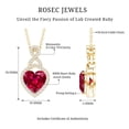 thumbnail image 6 of Rosec Jewels Lab Grown Ruby Heart Pendant Necklace with Infinity Knot - Cocktail Necklace - AAAA Grade - Ready to Gift, 10K Yellow Gold, 6 of 7