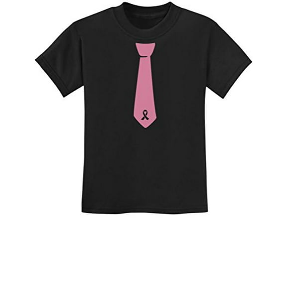 Tstars Boys Unisex Breast Cancer Awareness Shirts Pink Ribbon Tie Pink Ribbon Cancer Support Ribbon Apparel for Boys Youth Kids Graphic T Shirt
