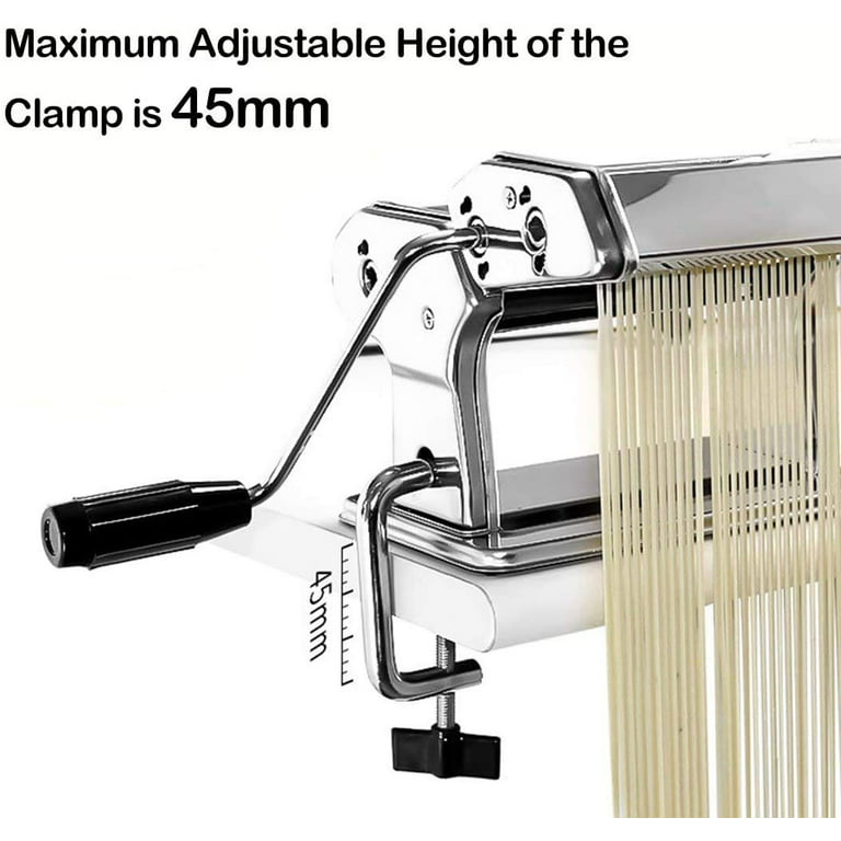 KEOUKE Pasta Maker Machine 150 Manual Pasta Machine with Roller & Cutter  Adjustable 9 Thickness & 2 Width Hand Crank Noodles Maker for Spaghetti